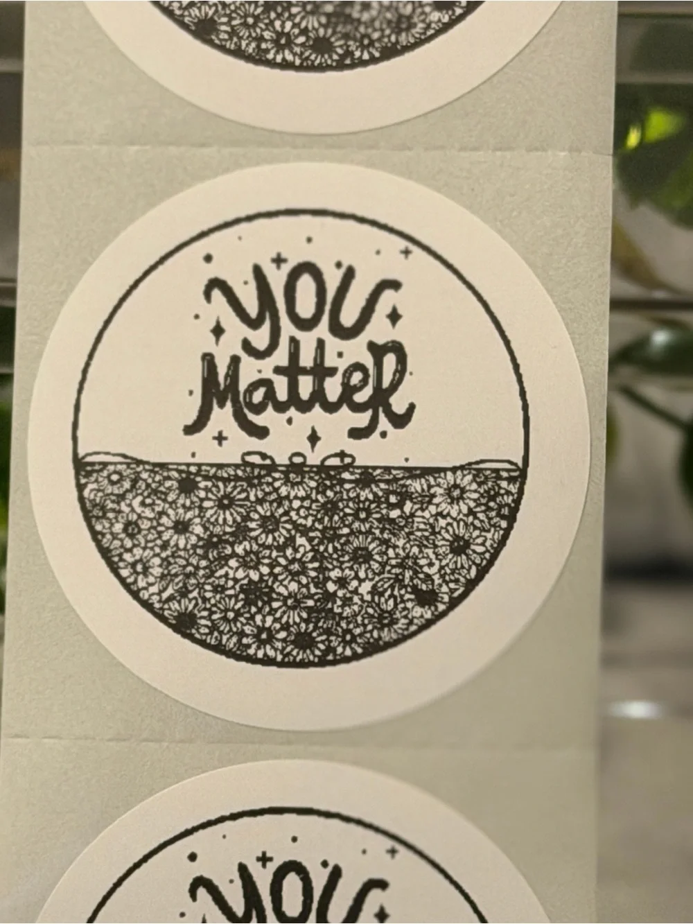 You Matter Floral Encouragement Stickers 2 Inch Round Labels 200 Pack